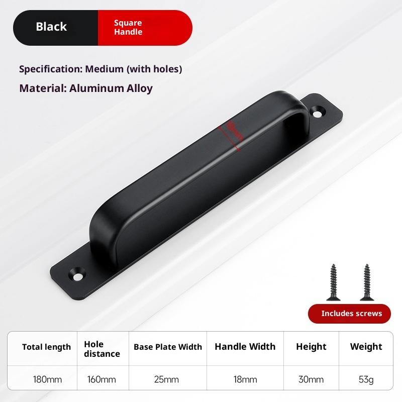 Aluminum Alloy Handle Glass Sliding Door Window Drawer Wardrobe Drill-free Push-pull Bathroom Sticker Door Handle