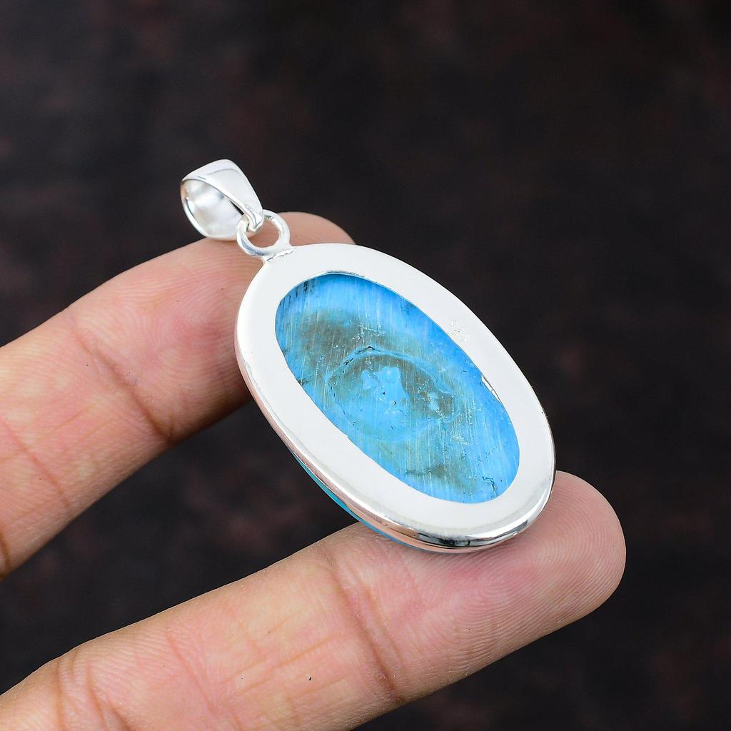 Arizona Turquoise Pendant Handmade Beautiful Jewelry 925 Sterling Silver Pendant Very Pretty Gemstone Jewelry Gift For Her Wonderful Jewelry