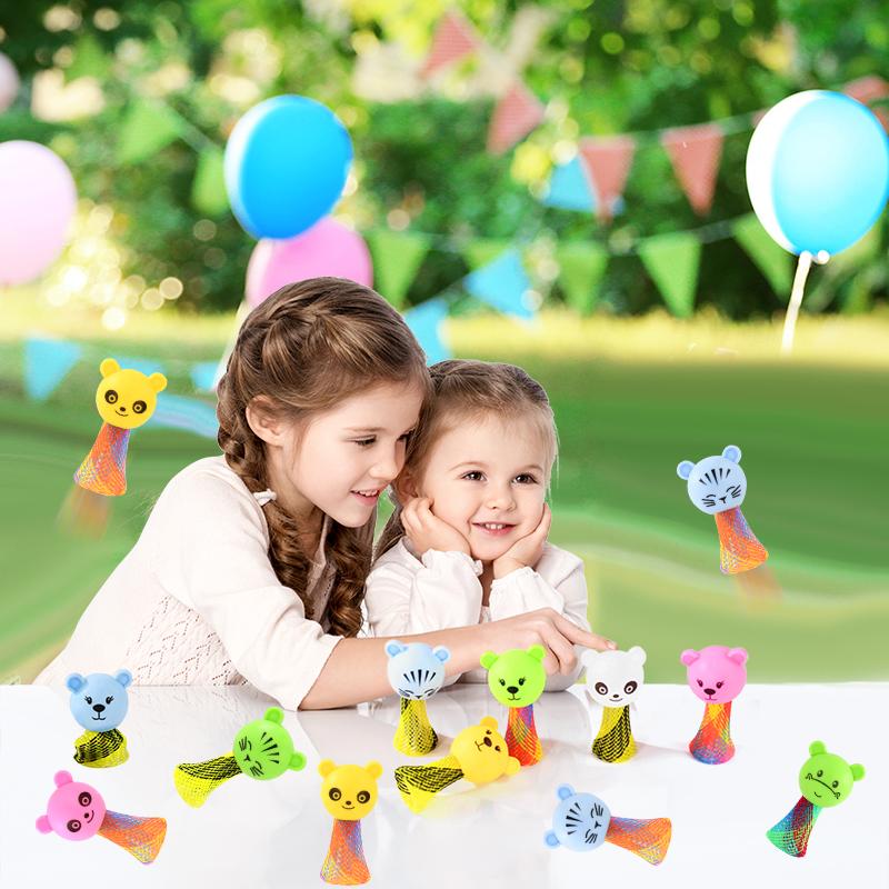 10/20Pcs Cartoon Mini Animal Jumping Doll Games Toys for Kids Birthday Party Favors Goodie Bag Piniata Fillers Baby Shower Gift