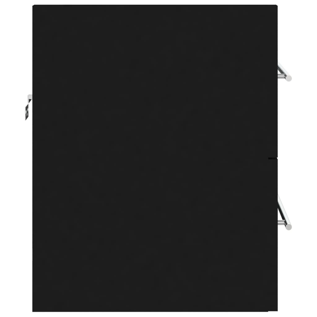 Badezimmermöbel Waschbeckenunterschrank schwarz, 60 x 38,5 x 48 cm