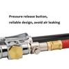 MEASUREMAN Heavy Duty Bayonet Style Tire Inflator, Aluminum Body, 20" Red Hose, Clip On Air Chuck, Aluminum Slide, Range 10-130Psi/Kpa