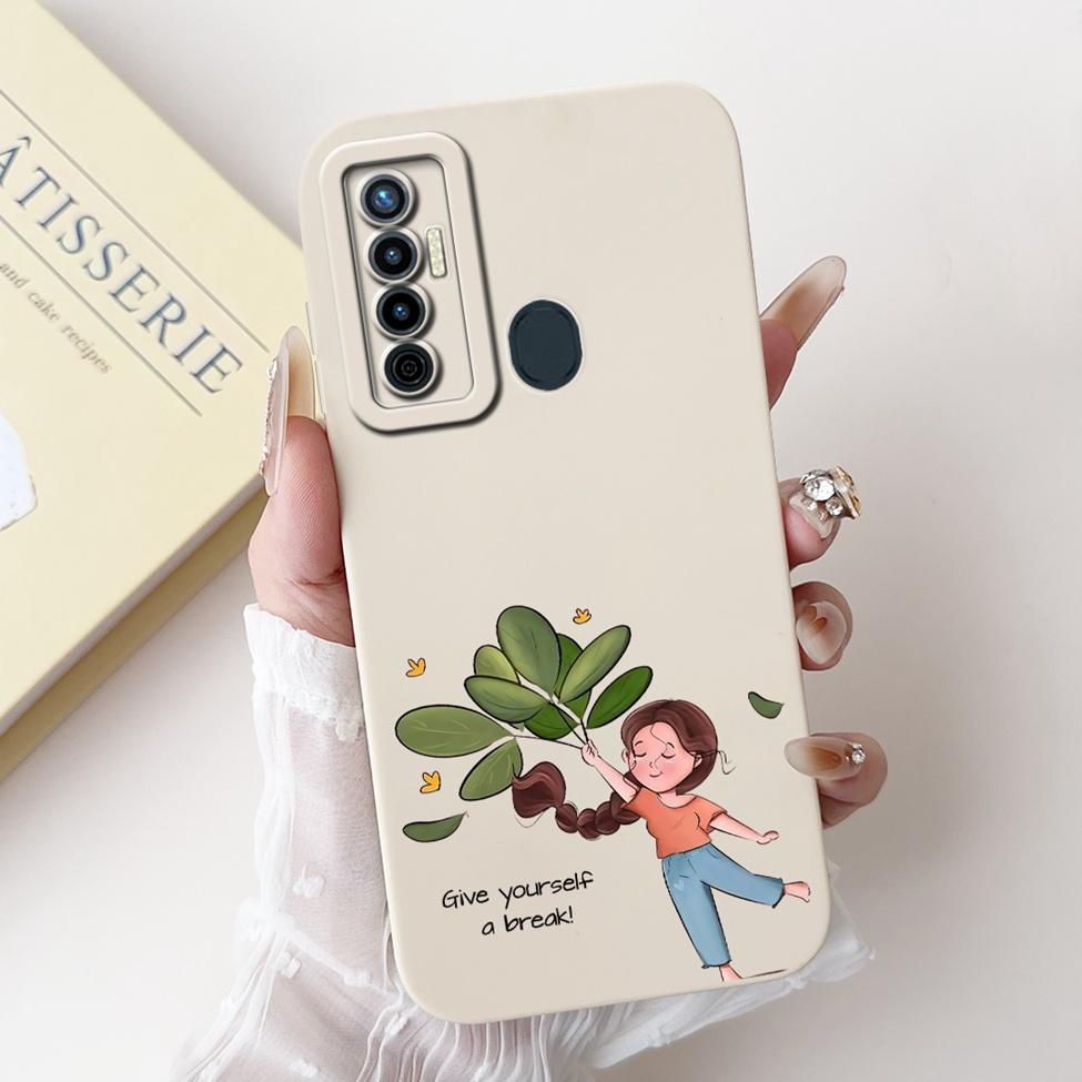 

For Tecno Camon 17 Case CG6 Silicone Cute Cat Fashion Butterfly Flowers Love Painted Cover For Camon 17 Tecno CG6j Phone Case Tecno Camon 17