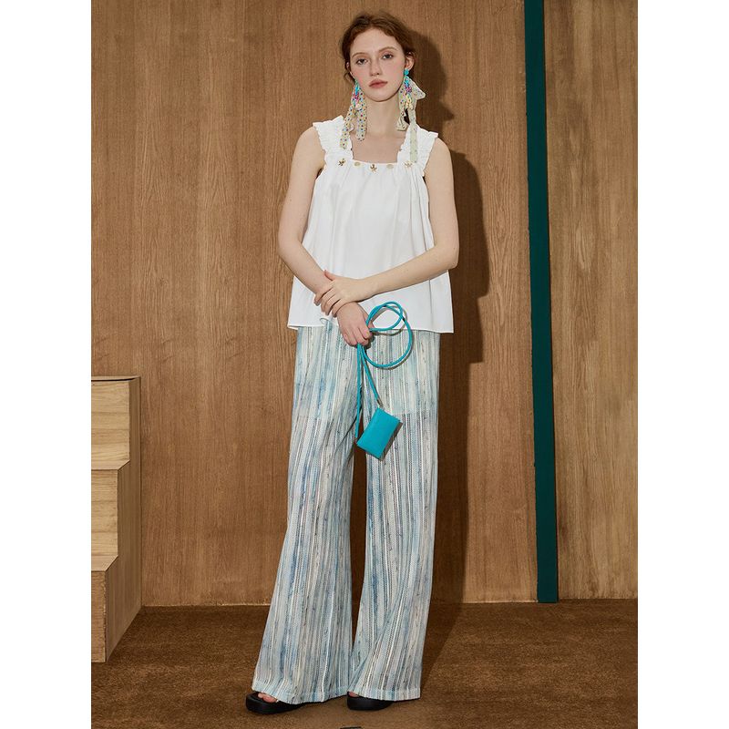 Coolhut Simple Pleated Ruffled Edge Age-Reducing Strapless Sleeveless Loose Elegant 2025 Summer Women's Tank Top