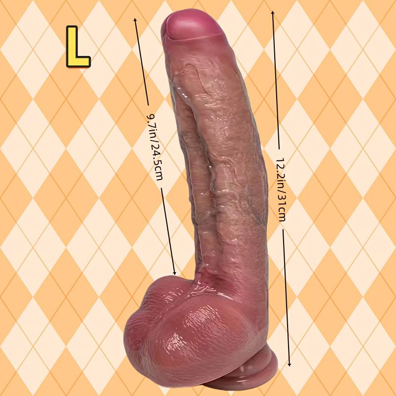 Realistic Liquid Silicone Dildo, Soft Lifelike Suction Cup Dildo, Reusable Body-Safe Adult Intimate Product for Couples, Easy To Clean