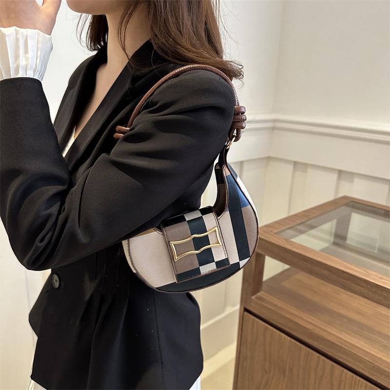 Moda Lato Nowa Moda Damska Moda Półksiężyc Prosty Wzór Tekstury Torba na Ramię Pod Pachę