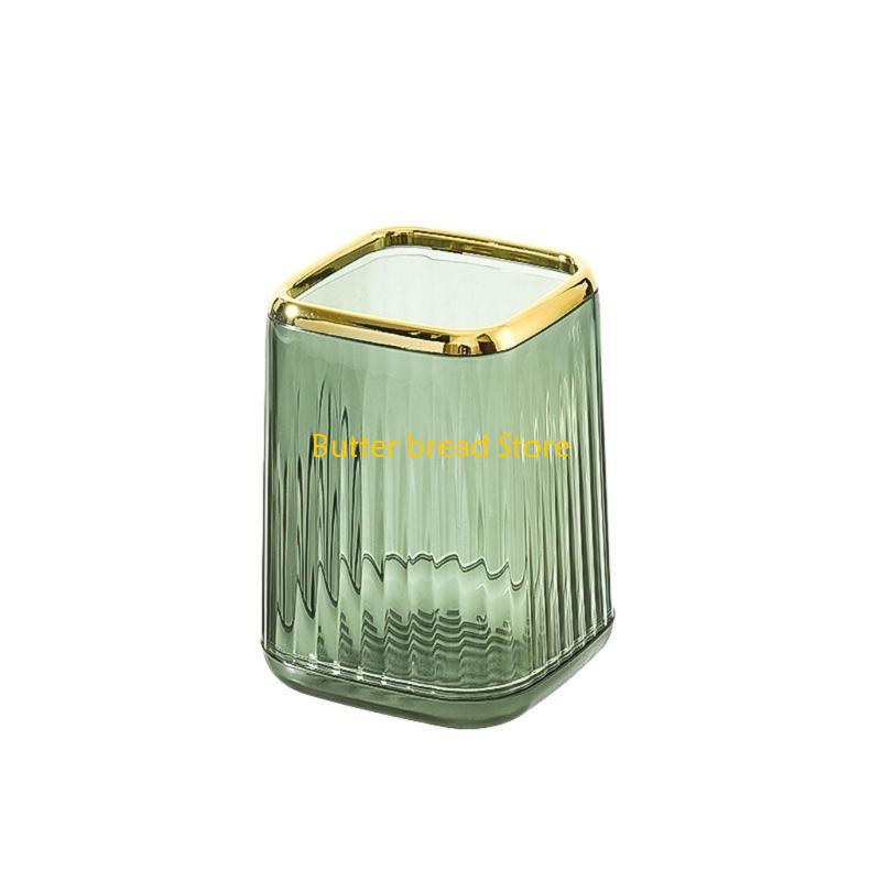 W89C Cosmetic Brush Storage Holder Cup, Makeup Brush Holder Make Up Brush Cup Pen Pencil Holder Mini Striped Vase