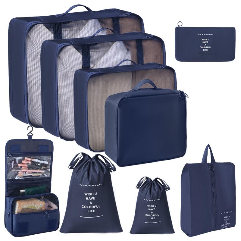 6/7/8/9/10 Pcs Set Travel Organizer Storage Bags Suitcase Packing Cubes Set Cases Portable Luggage Clothes Shoe Tidy Pouch Folding