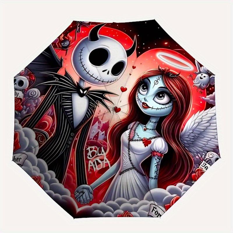 

1pc Jack Skellington Sally Cartoon Automatic Folding Umbrella,Lightweight Design, Fashion Lovers a0819023