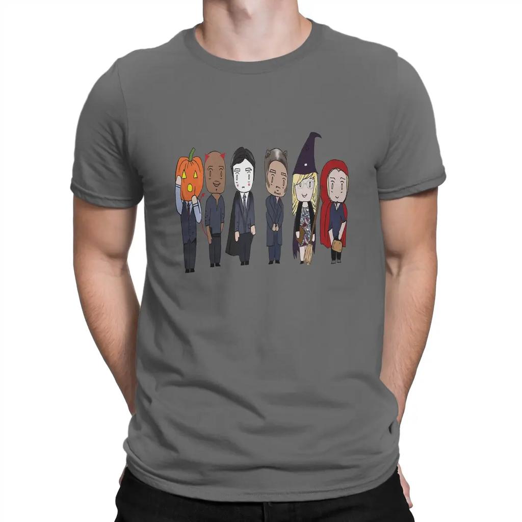 Vintage BAU Unit Criminal Minds Halloween T-Shirt Men Cotton T Shirts Criminal Minds Aaron Hotchner Short Gift Clothes