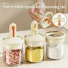 Telescopic Seasoning Bottle, Kitchen Salt Jar, Sealed Moisture-proof Seasoning Bottle, Glass Household Seasoning Box