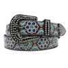 Rhinestone Belt Print High-end Pattern Women's Retro Ethnic Belt Flower Totem Ethnic Belt