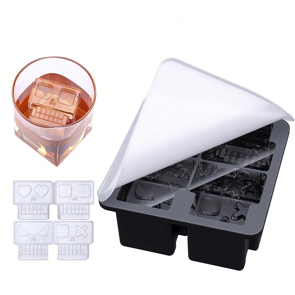 Silicone Skull Ice Grid Mold Creative Whiskey Ice Maker Silicone Ice Cube Ice Mold