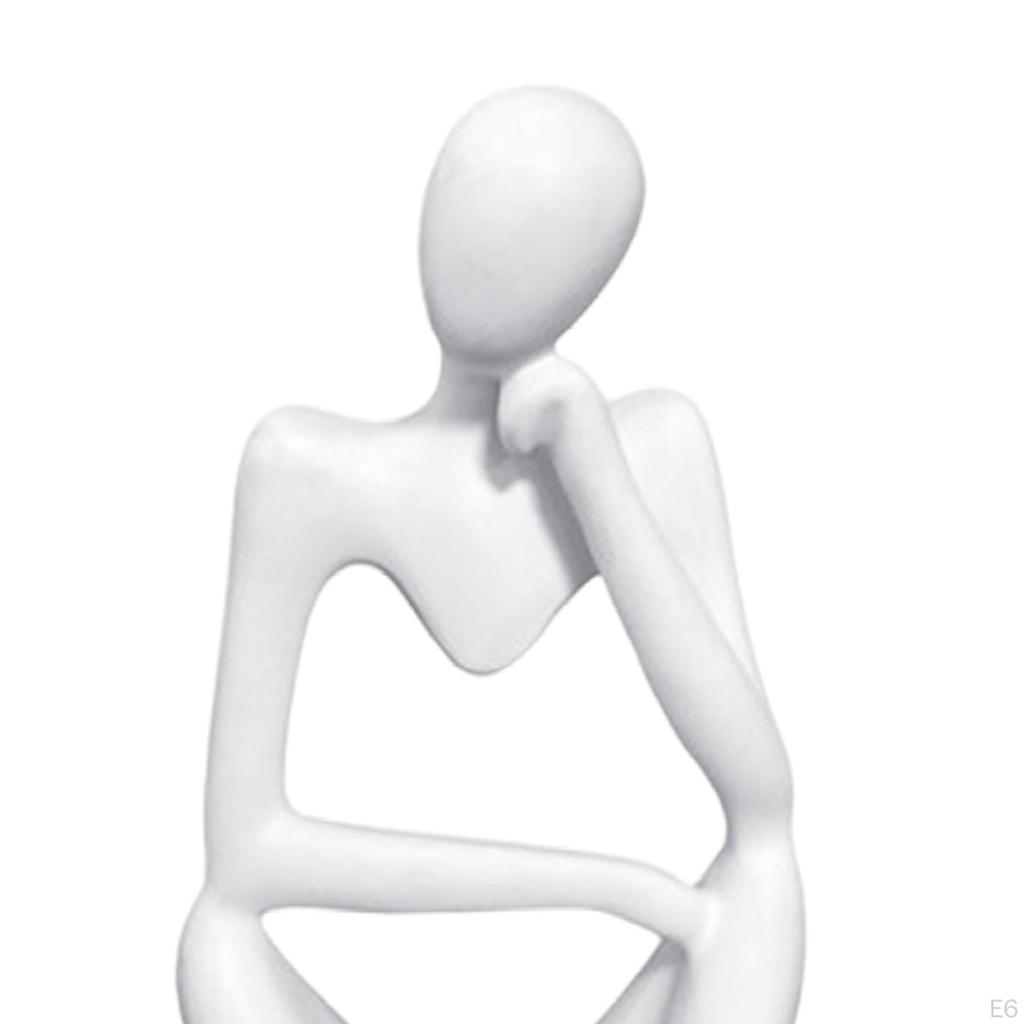 Abstract Thinker Carved , White Large Modern Artwork Elegant Artistic Figurine Statue Crafts for