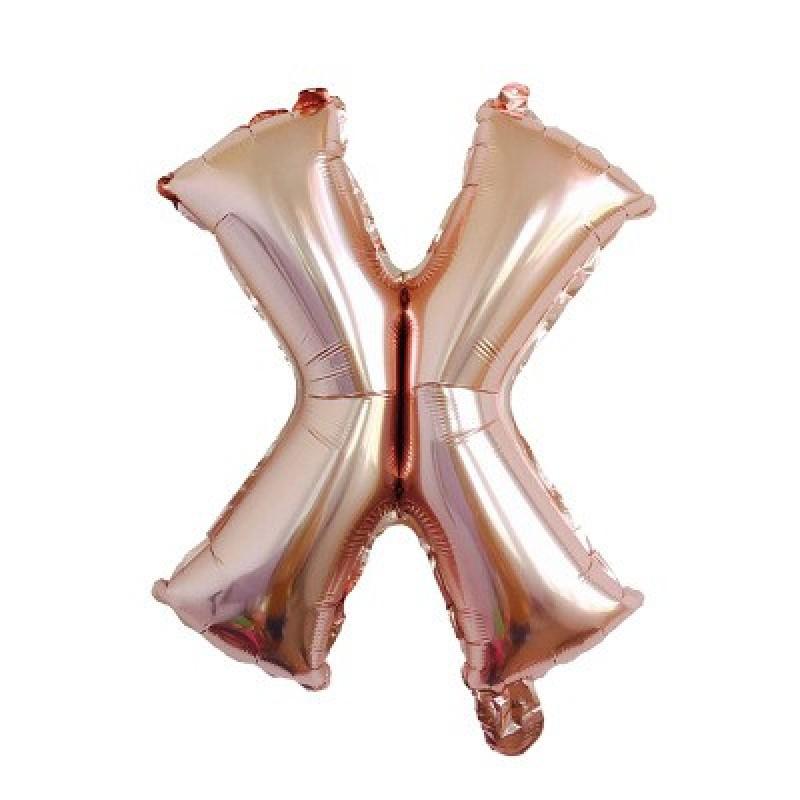 Balão de Letra de Alumínio de 16 polegadas Ouro Rosa Balões de Alfabeto Casamento Decoração de Festa de Aniversário Crianças Adulto