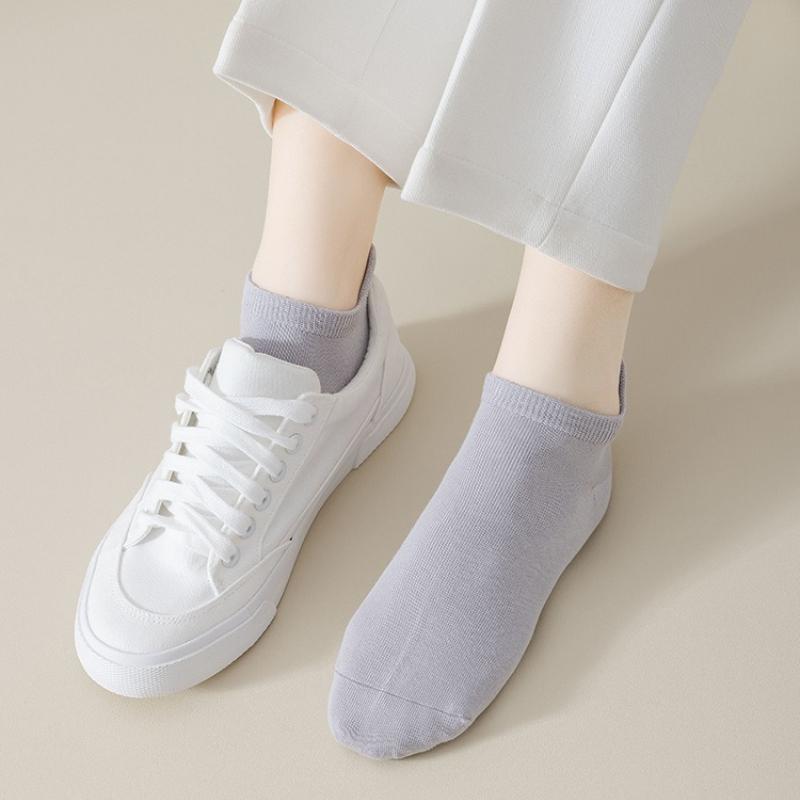 Women's Short Socks Summer Solid Color Boat Socks Ladies Sweat-absorbent Breathable Sports Socks