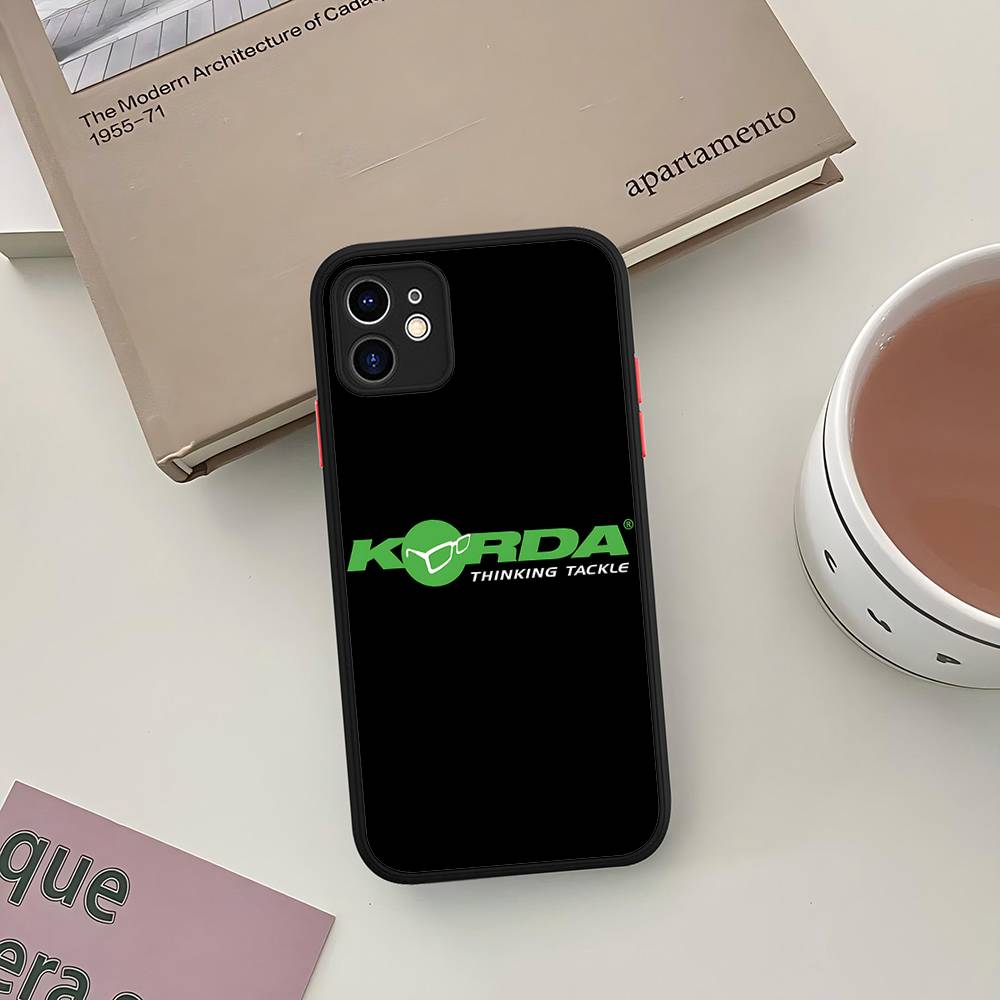 K-Korda Fishing Logo Silikonhülle Für IPhone 16 15 14 13 12 11 Pro Max Plus X XS MAX Stoßfeste Matte Abdeckung