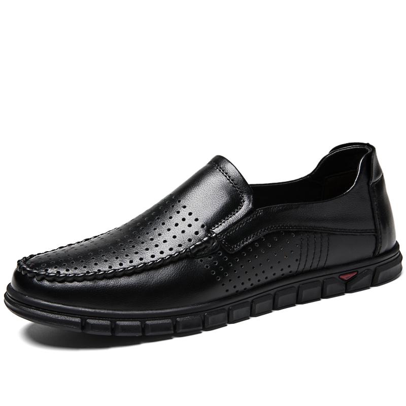 

Мужская обувь из натуральной кожи, роскошные повседневные туфли высокого качества без шнуровки, формальные лоферы, мужские мокасины, черные мужские туфли на плоской подошве с вырезами 40