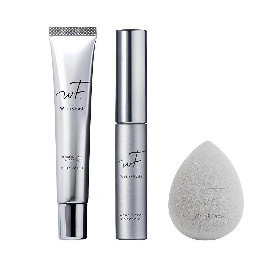 WrinkFade Medicinal Wrinkle Cover Foundation 20g Cream Foundation Makeup Base Base Pore Concealer BB Cream Concealer Cushion Puff [3-piece set]