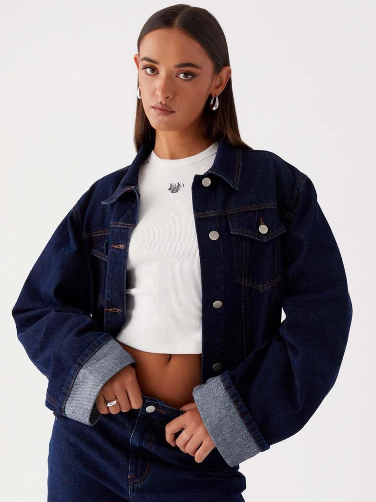 European Lapel Casual Women's Denim Jacket