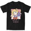Sailor Moon Vintage Japon Anime Grafik Pamuklu Tişört Yazlık Unisex Kadın Sokak Giyimi Harajukju YK Çift Kawaii Tişört Üstler