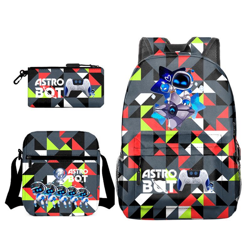 

Новый астро-бот, космический робот, набор из трех предметов, школьный ранец, сумка, пенал, рюкзак. 17 inch backpack