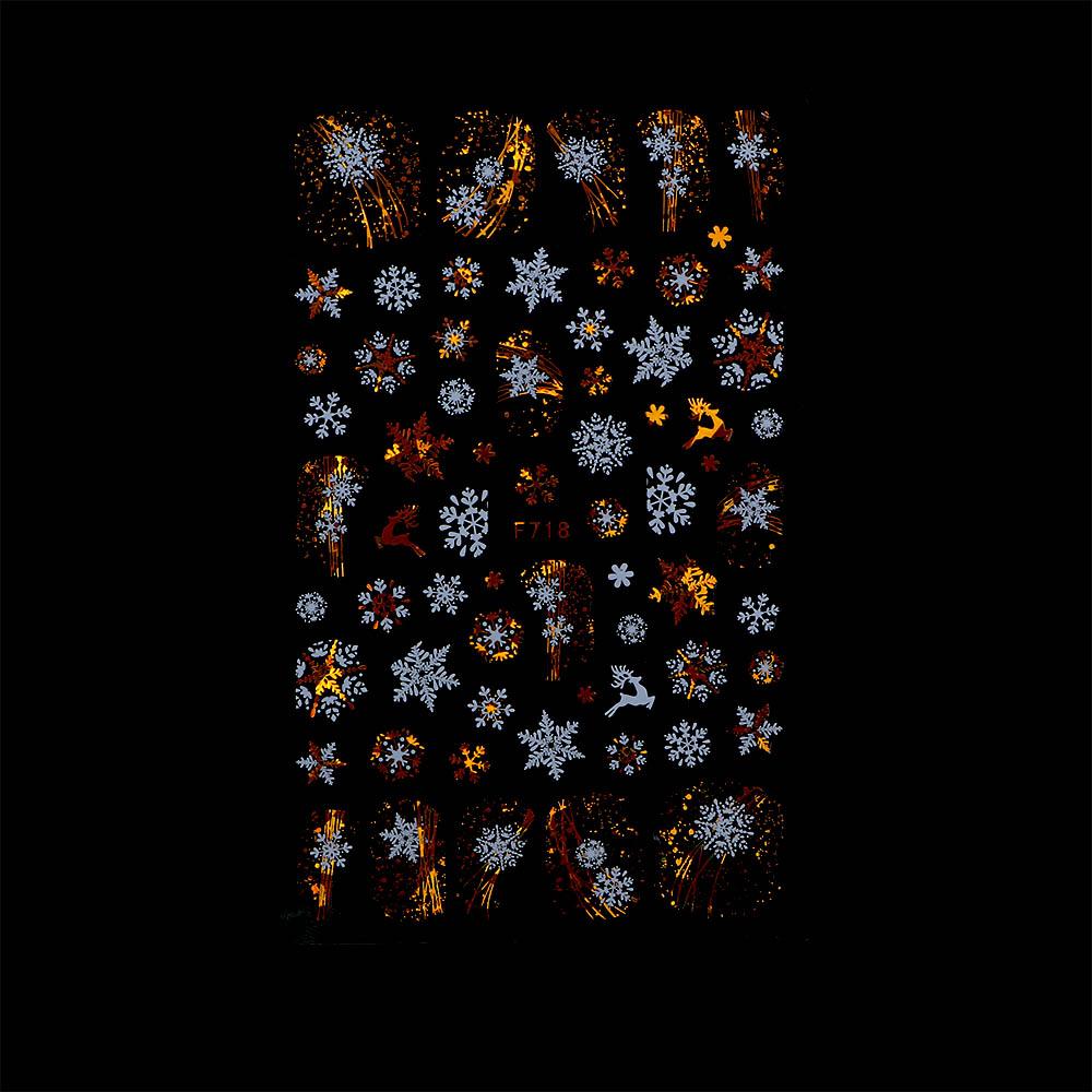 Self Adhesive Snowflake Nail Sticker Christmas Nail Stickers Laser Stickers DIY Nail Decals