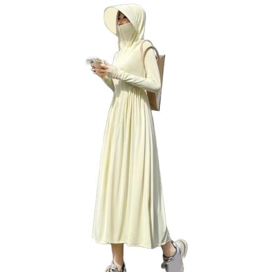 Sunscreen Jacket Women Loose Fit Full Body Sun Protection Clothing Solid Color Zipper Closure Versatile Outdoor Wear