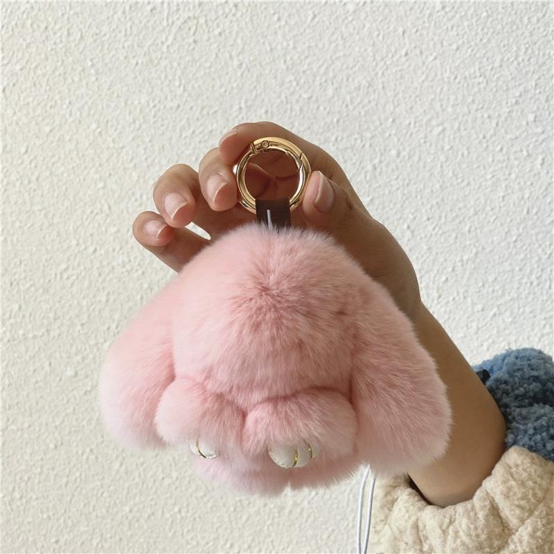 Kaninchen Auto Schlüsselanhänger Weibliches Kaninchenhaar Mini Kaninchen Taschenanhänger Ins Handy Anhänger