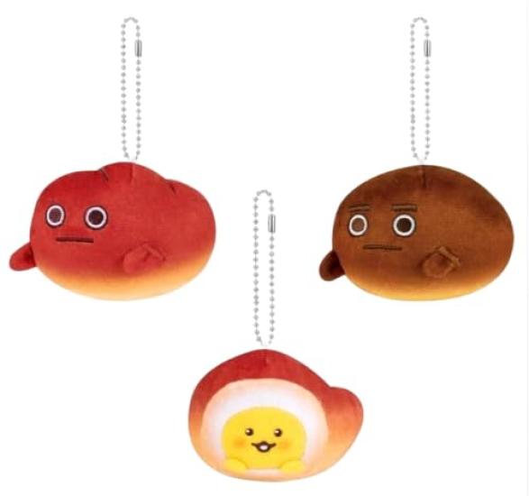 

Plush Toy with Ball and Set of 3 Fuji pan Chain, Neobata-kun Friends, Approx. 8cm,
