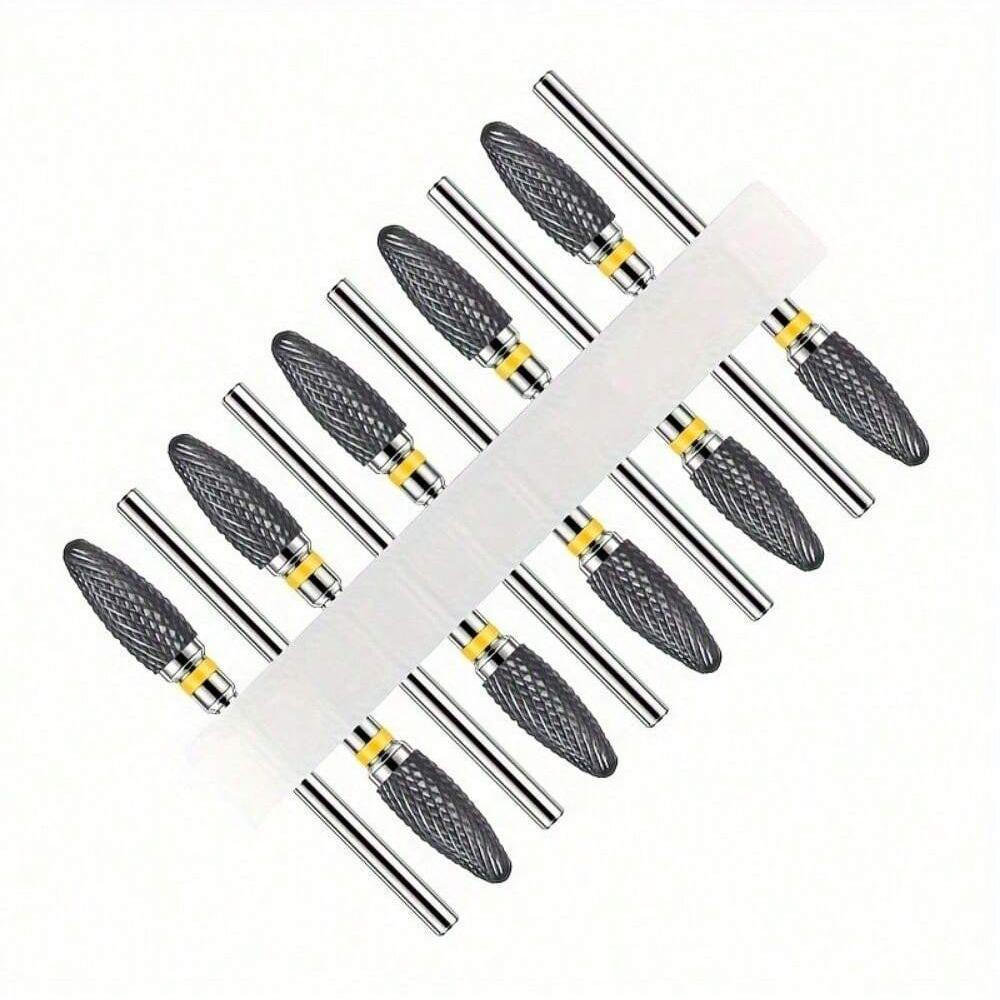 10pc/Set Ceramic Milling Cutter Nail Drill Bits Burr Gel Polish Remove Tools Cuticle Electric Manicure Files Kit Accessories