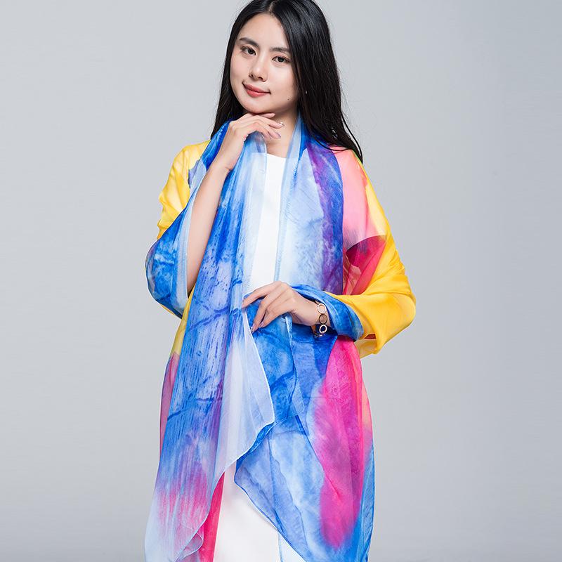 Extra Large Korean Style Chiffon Scarf - Versatile Beach Towel and Sun Protection Shawl for Women