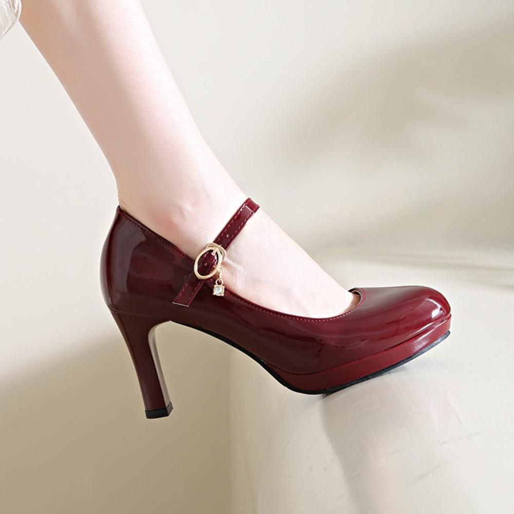 Fashion 2025 Women's Black High Heels Spring Casual Shoes Women's High Heels Solid Color Wedge Shoes Plus Size High Heels Size 34-42