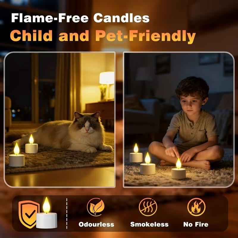 12PCS/set LED Candle Lights Magnetic Charging Candle Light Strip with Remote Control Perfect for Halloween, Christmas, and Weddings