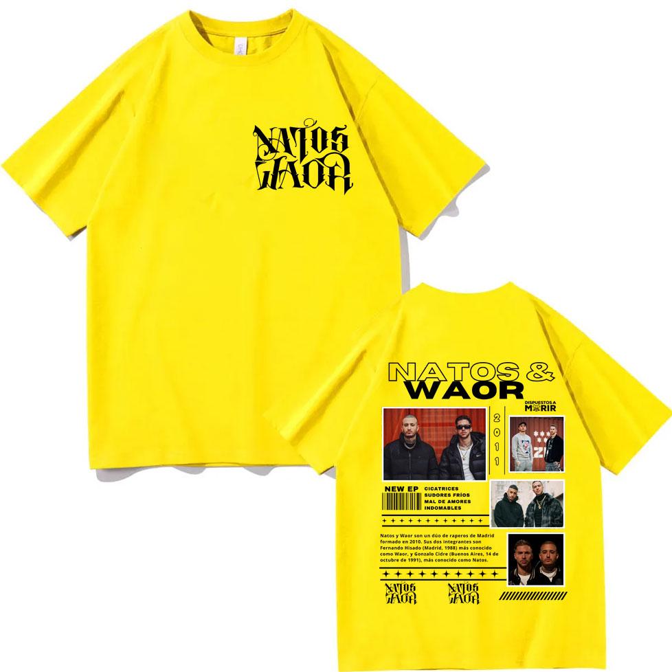 Rapper NATOS WAOR Tour 2025 Grafik T-Shirts Herren Damen Hip Hop Vintage Oversized T-Shirt Lässige Mode Kurzarm T-Shirts