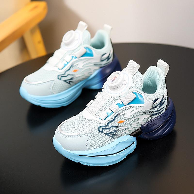 New Boys' Autumn Basketball Shoes - Soft Sole Mesh Running Shoes for Big Kids