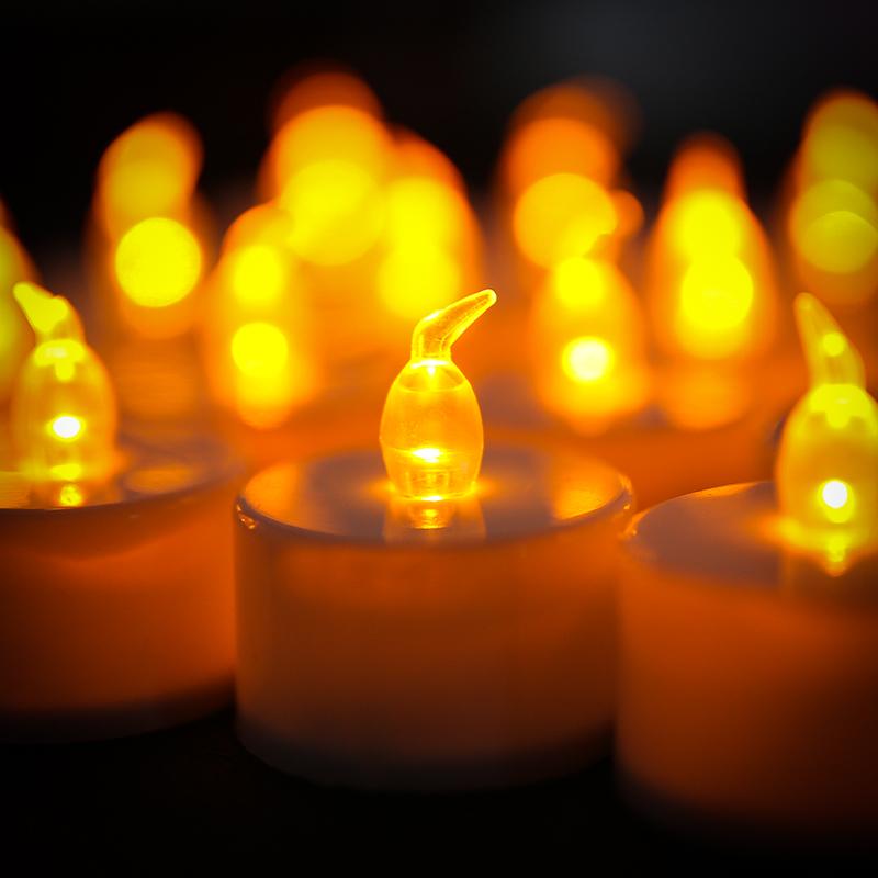 Candles 12/24 Pack Warm Yellow Flameless LED Tea Lights Battery Operated 200+Hours For Aniversary Wedding Home Table Decoration