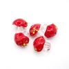 Red Umbrella Poisonous Mushroom Glass Beads for DIY Jewelry: Handmade Lampwork Beading Materials for Bracelets and Necklaces.