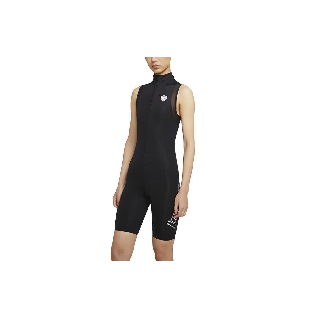Jordan Logo Print Bodysuit Women Activewear Black CV7448-010