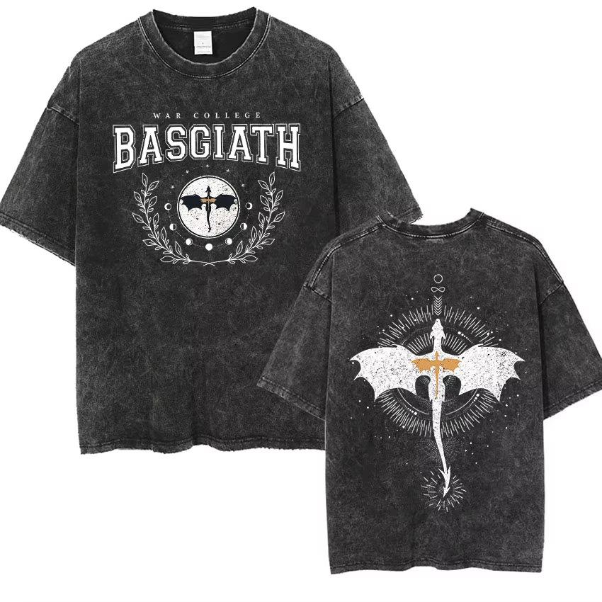 Basgiath War College Vintage Washed T Shirts Fourth Wing Dra 2XL