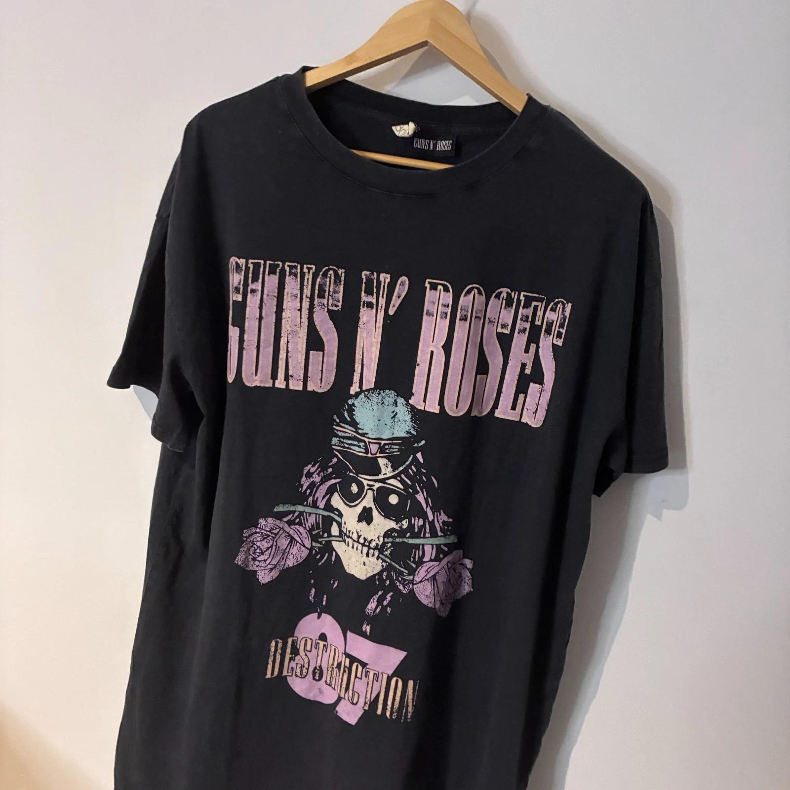 

Guns N Roses Womens Medium Shirt Nightie Black Oversized Destruction 87 Tee Top S