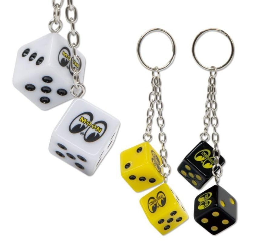 MoonEyes Twin Dice Key Ring Keychain MOONEYES Key Ring Key Holder MKR187 BK Black American Goods