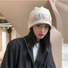 Women Autumn Winter Warm Knitted Cap Female Lady Japanese Hip Hop Loose Beanie Hats Solid Color Letter Fashion Beanie Style Hats