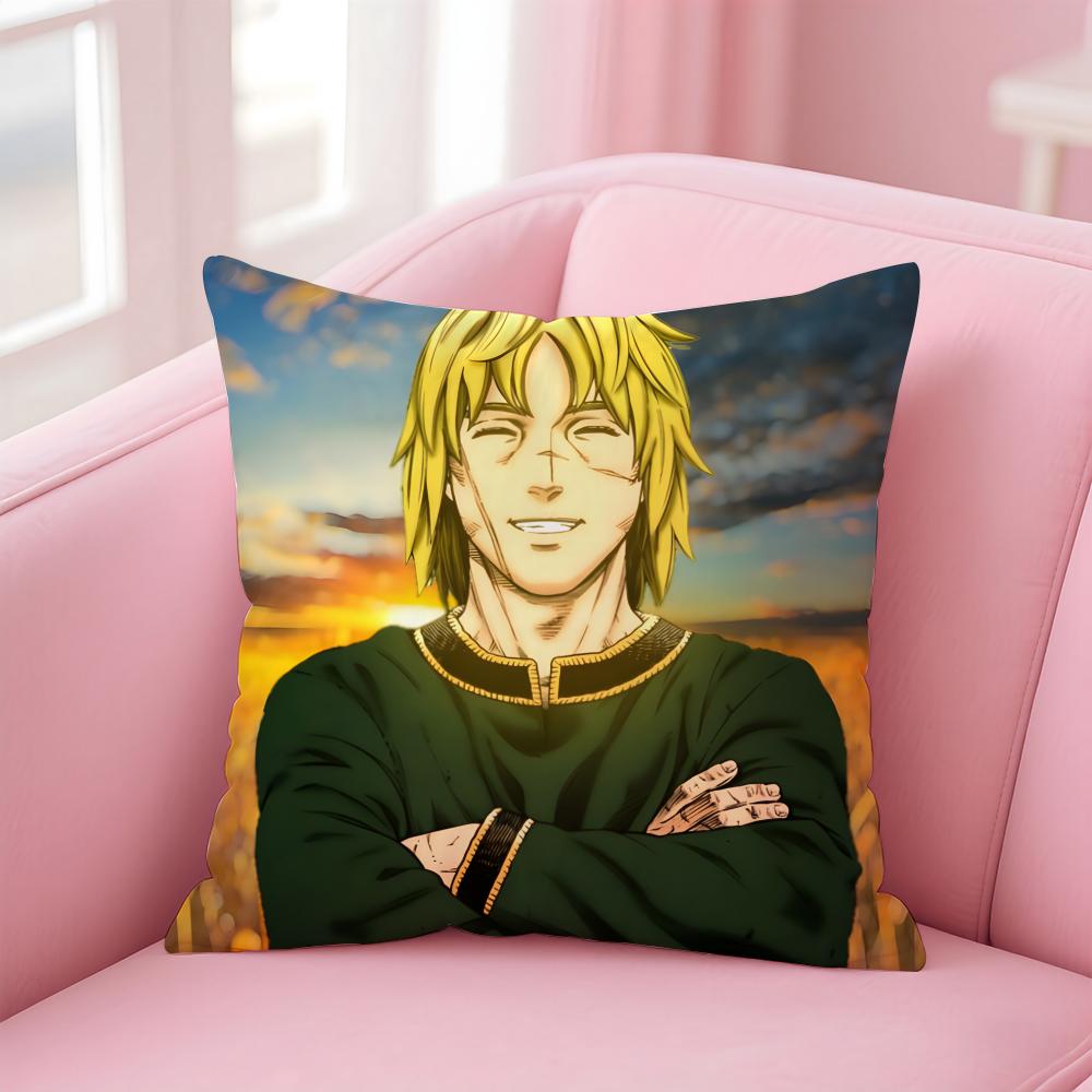 

VVinland Saga Cushion Cover Pillowcase Short Plush Invisible zipper Room Sofa Cushion Cover 30X30cm