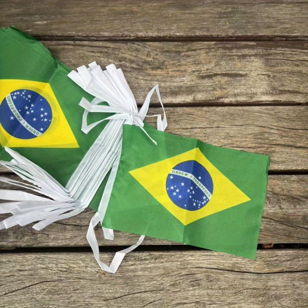 10M (32.8ft) Brazil Flag String Flag Holiday Decoration Hanging Flag Pull Flag