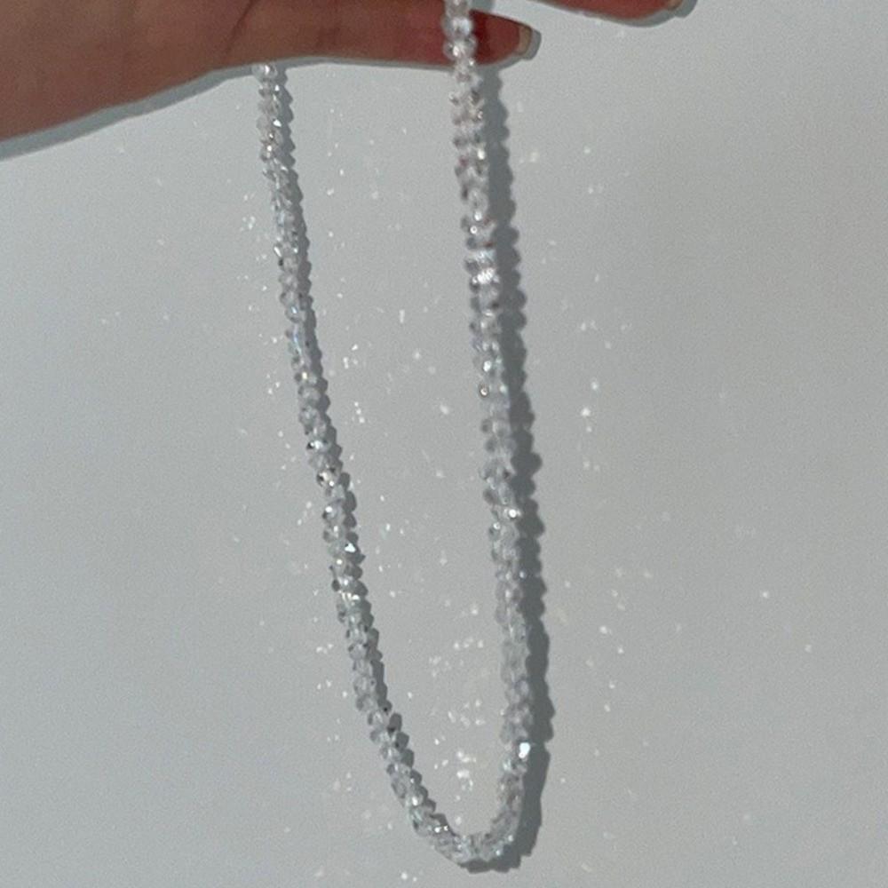 Multi-faceted Crystal Glass Crystal Choker Necklace Simple Collarbone Necklace Women
