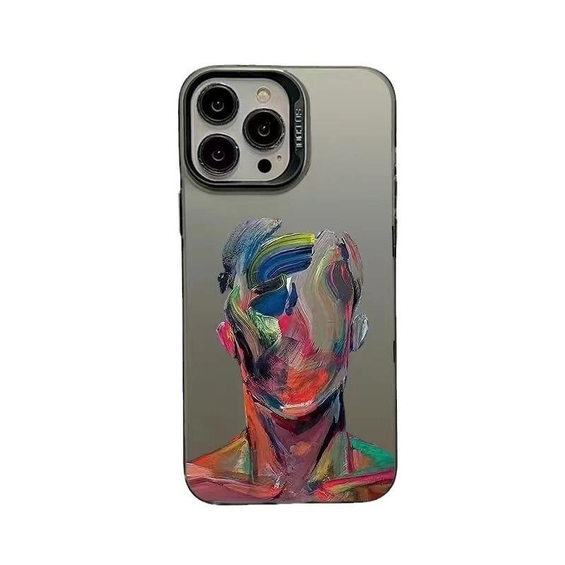 Color graffiti human body suitable for Apple 16Ppromax mobile phone case suitable for iphone14plus new 13 silver x