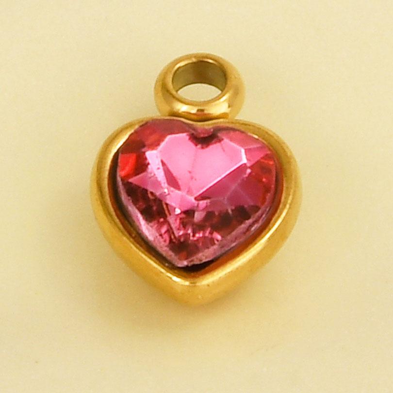 Elegant Girl Pendant Rhinestone Love Stainless Steel Pendants For Jewelry Making Supplies Heart Charm Pendant Handmade Bracelets