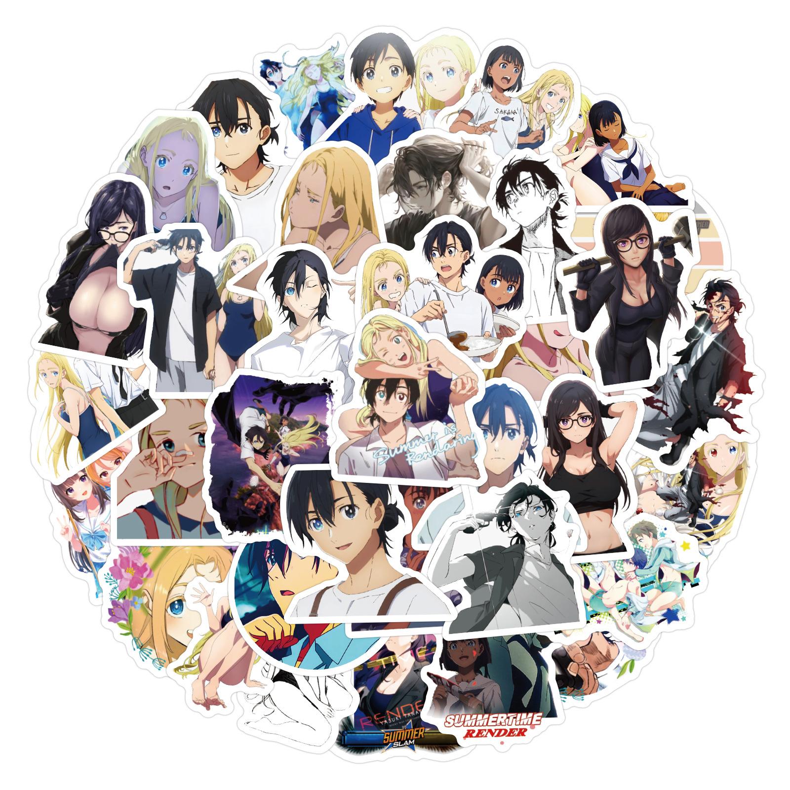 

60 Мультяшных Летних Репродукционных Наклеек Наклейки для Компьютера, Ноутбука, Чашки для Воды, Мультяшные Декоративные Водонепроницаемые Наклейки