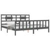 VidaXL Cadre de lit avec tête de lit gris 200x200 cm bois massif 3192578