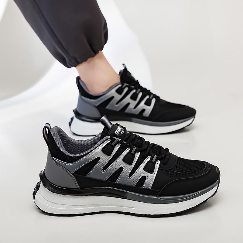 Autumn Couple Sports Shoes Color Matching Men's and Women's Fashion Running Shoes Thick-soled Breathable Casual Shoes